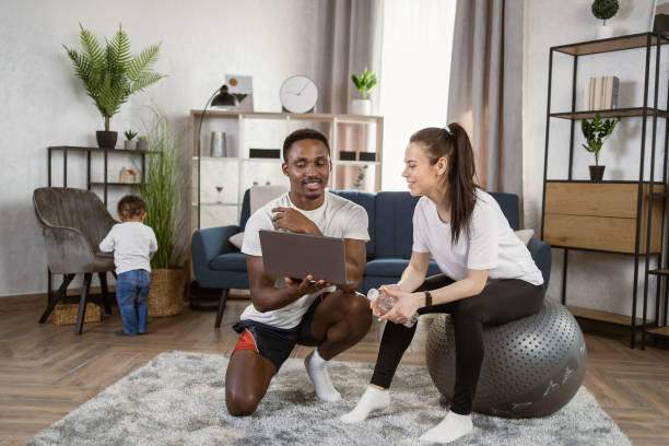 Team planning home workout educational content