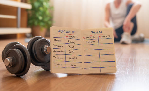 Training log and progressive home workout planning